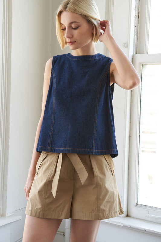 SUNLIT SERENITY DENIM TOP