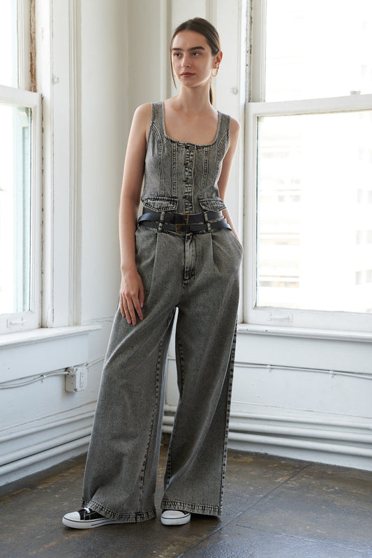 STUNNING GLORY DENIM TOP