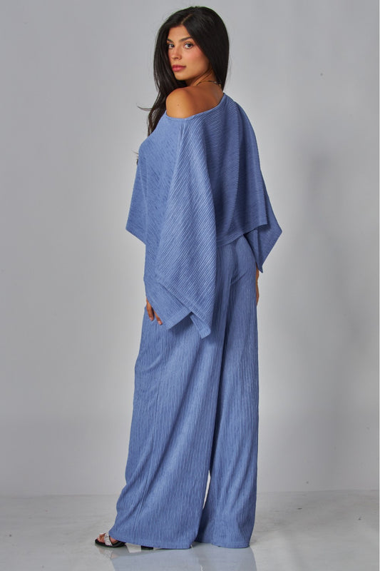 LEISURELY LUXE PANTS SET IN BLUE