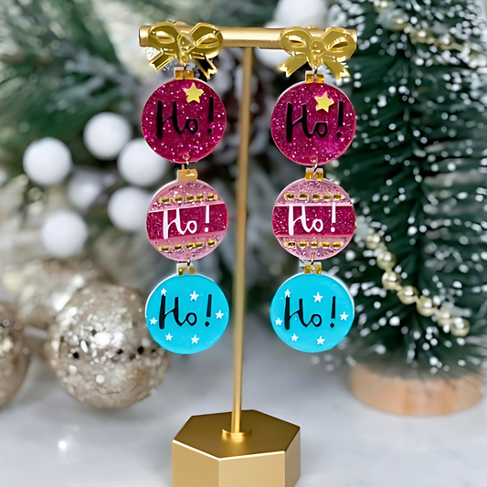 Christmas Ornament Glitter Sparkle Holiday Dangle Earrings