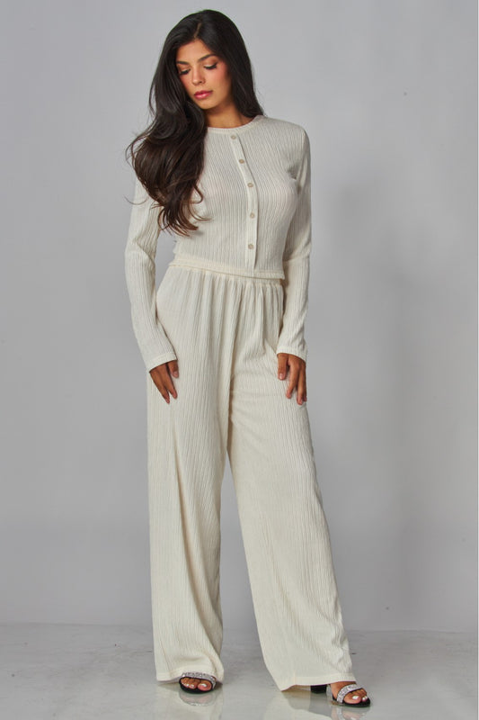 LICENSE TO LOUNGE PANTS SET IN IVORY