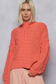 Orange You Lovely Cable Knit Sweater