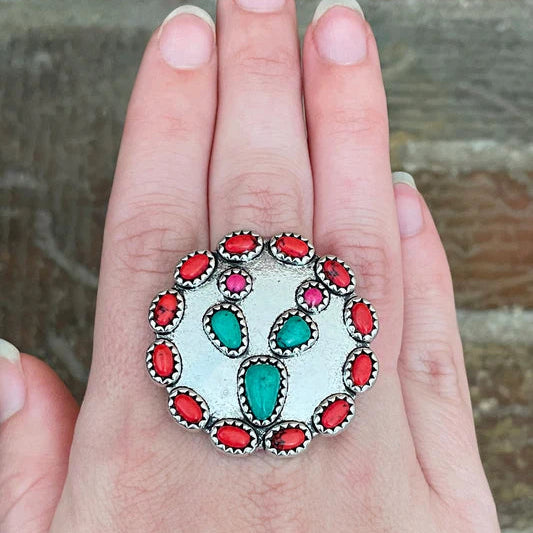 Prickly Pear Peace Sign Ring