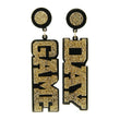 Black Gold Glitter GAMEDAY Football Earrings