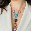 Hearts of 3 Western Stone Necklace