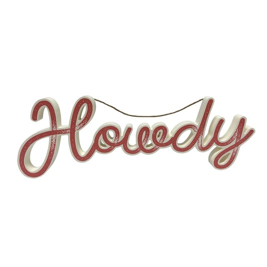 HOWDY Western Cowgirl Wall Decor Wood Hanging Art