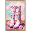 Pink Cowboy Western Boots Floral Wall Art Hanging