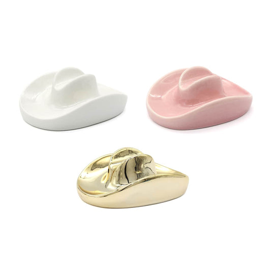 SET of 3 Cowgirl Western Hat Trinket Jewelry Plates