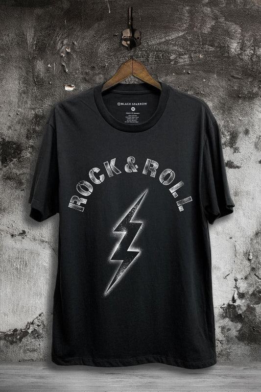 Rock and Roll Thunderbolt Graphic T-Shirt