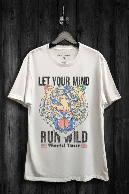 Let Your Mind Run Wild Tiger Graphic T-Shirt