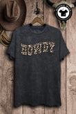 Leopard Print Howdy Western Graphic T-Shirt