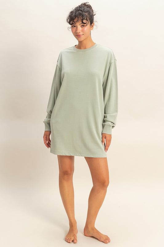 Weekend Warrior Green Sweatshirt Dress
