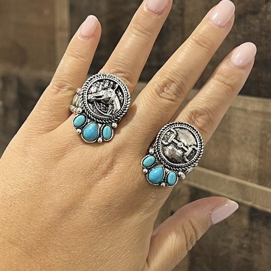 Turquoise Trio Trailblazer Horse Ring