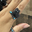 Purrfect Outlaw Black Cat Ring