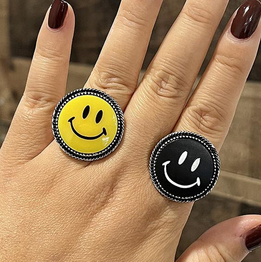 West is Best Smiley Face Silver Ring