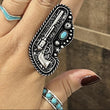 Quick Draw Turquoise Accent Silver Ring