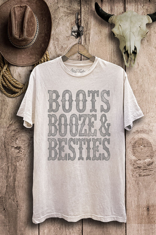 Boots Booze & Besties Western Graphic T-Shirt
