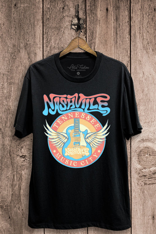 Nod To Nashville Music City Graphic T-Shirt
