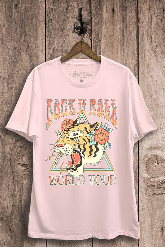 Rock N Roll Savage Tiger Graphic T-Shirt