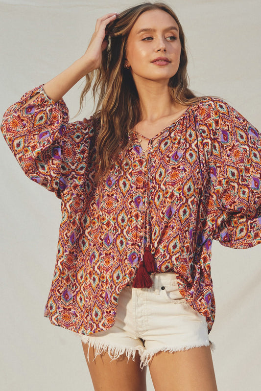 Ibiza Islands Boho Button Down Top