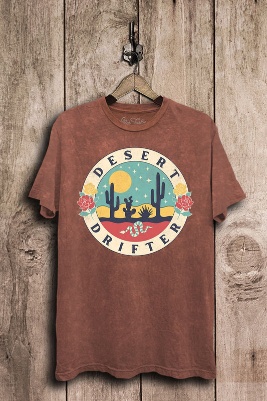 Desert Drifter Roses Cactus Western Graphic T-Shirt