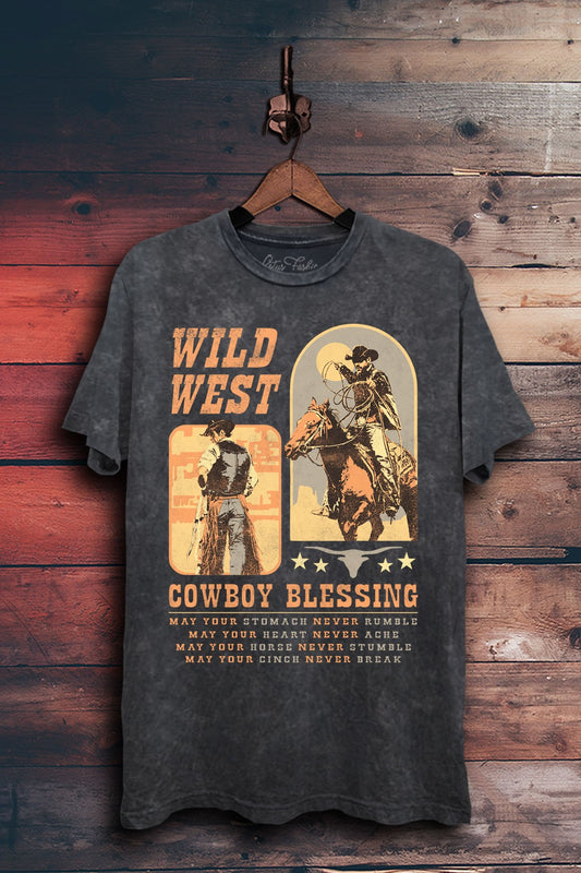 Cowboy Blessing Poem Western Graphic T-Shirt