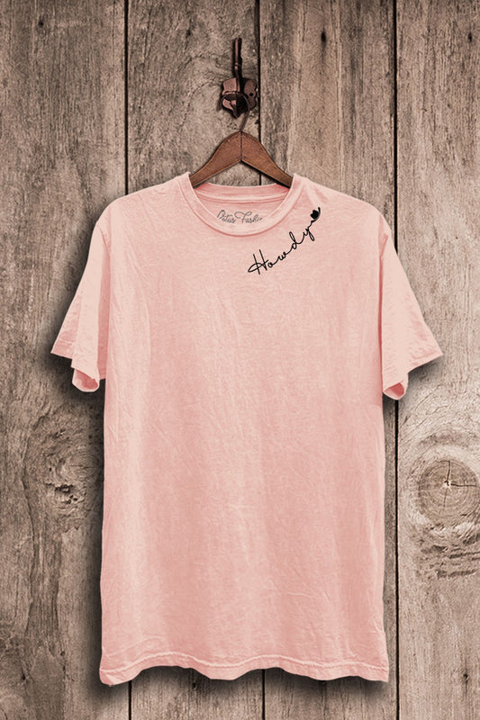 Howdy Cowboy Script Western Graphic T-Shirt