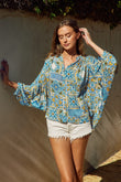 Moroccan Dream Kimono Sleeve Print Top