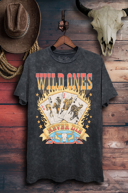 Wild Ones Never Die Western Graphic T-Shirt