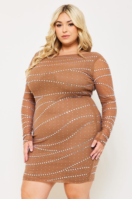 A Whole Latte Sparkle Curvy Mini Dress