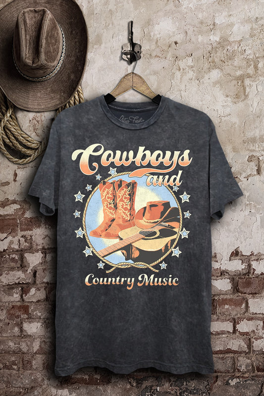 Cowboys And Country Music Western Graphic T-Shirt