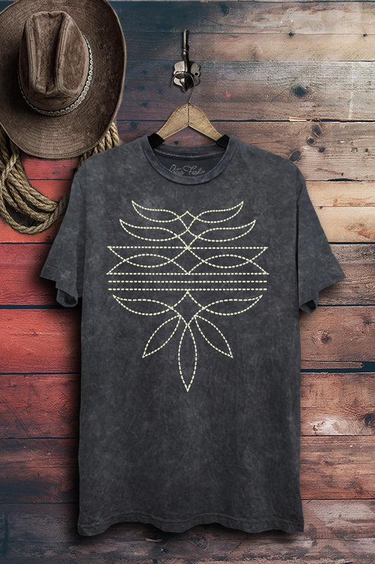 Tribal Stitch Design Western Graphic T-Shirt