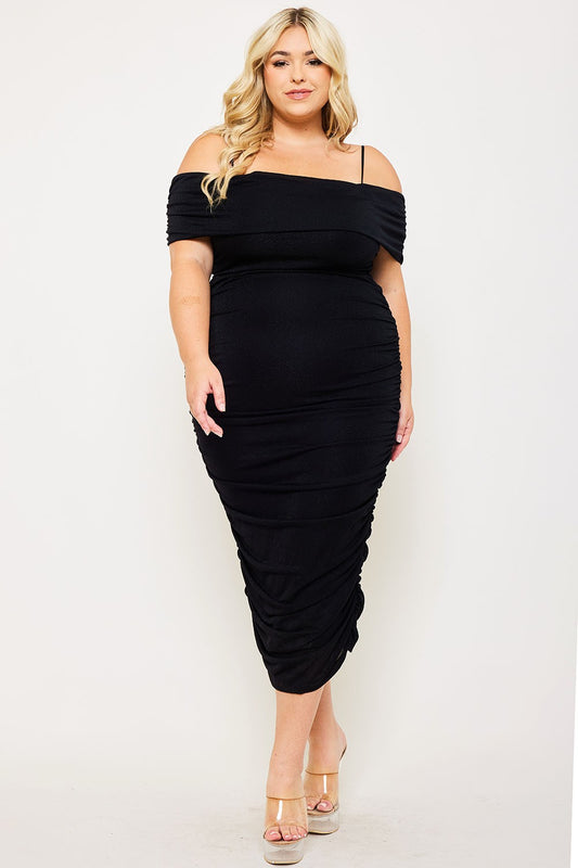 Black Glam Guest List Glitter Dress