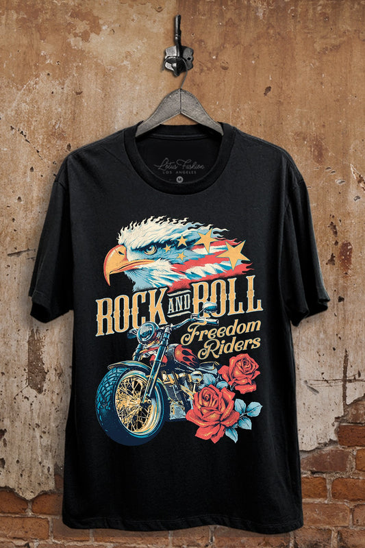 Rock Biker Freedom Riders Graphic T-Shirt