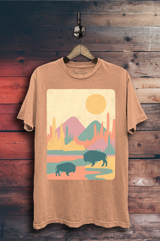 Roam Free Bison Western Graphic T-Shirt