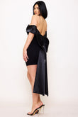 Wrapped In A Bow Party Mini Dress in Black