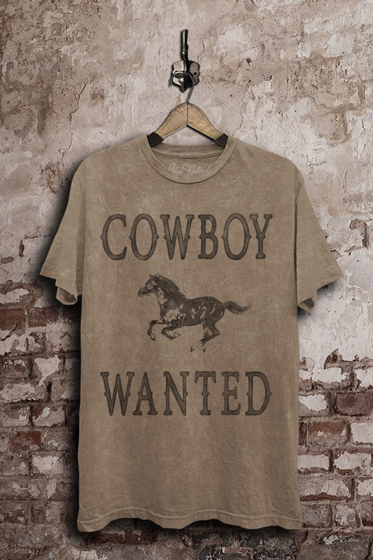 Cowboy Wanted Western Graphic T-Shirt
