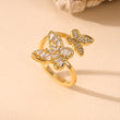 Double Butterfly Cubic Zirconia Ring