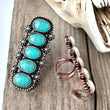 5-In-A-Row Turquoise Stone Ring