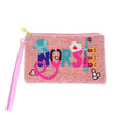 NURSE Theme Pink Seed Beaded Wristlet Strap Pouch