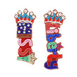 Miss Liberty Patriotic USA 4th of July Beaded Earrings