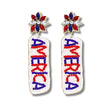 America Patriotic Flag 4th of July Beaded Earrings