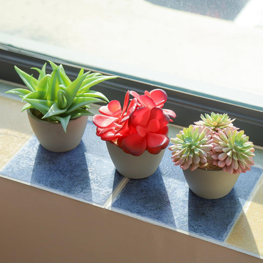 Set of 3 Artificial Succulents in Pots
