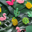 Box of 30 Tropical Theme Flamingo Wooden Push Pins