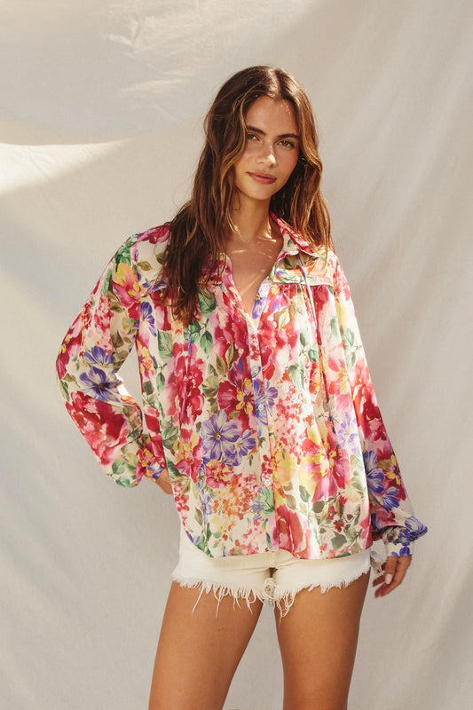 Heavenly Hues Drape Detail Blouse