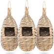Set of 3 Natural Reed Grass Hanging Wild Birdhouses
