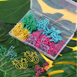 Box of 100 Tropical Theme Flamingo Llama Colorful Paper Clips