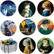 Set of 8 Famous Art Cat Theme Coasters