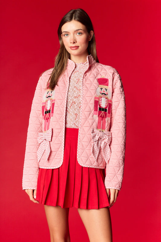 Christmas Nutcracker Ballet Pink Quilted Jacket