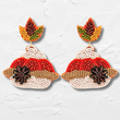 Thanksgiving Holiday Fall Pumpkin Pie Seed Beaded Earrings
